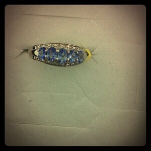 TB28 1 ct Oval Tanzanite in Platinum over Sterling